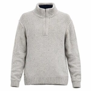 7Diamonds Grand Teton Speckled Knit Sweater Men XL Gray 1/4 Zip Fisherman Preppy